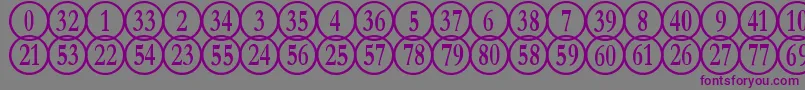 NumberpileReversed Font – Purple Fonts on Gray Background