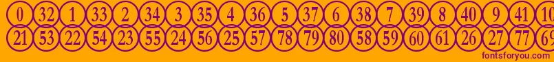 NumberpileReversed Font – Purple Fonts on Orange Background