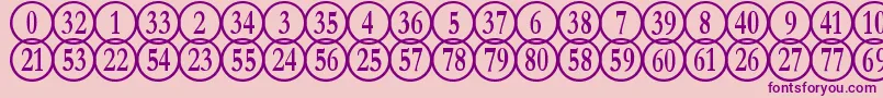 NumberpileReversed Font – Purple Fonts on Pink Background