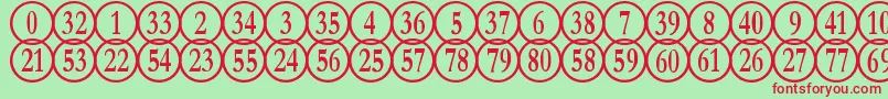 NumberpileReversed Font – Red Fonts on Green Background