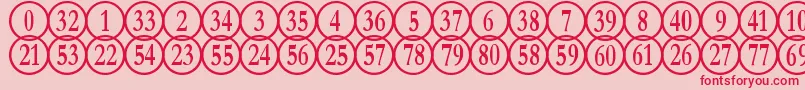 NumberpileReversed Font – Red Fonts on Pink Background