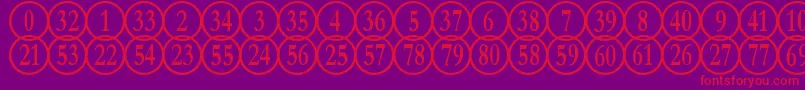 Fonte NumberpileReversed – fontes vermelhas em um fundo violeta