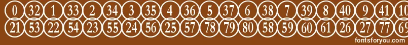 NumberpileReversed Font – White Fonts on Brown Background