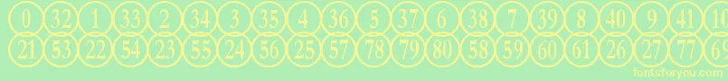 NumberpileReversed Font – Yellow Fonts on Green Background