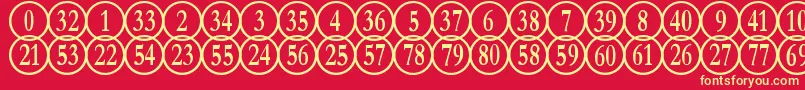 NumberpileReversed Font – Yellow Fonts on Red Background
