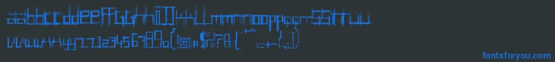 BruisedFive Font – Blue Fonts on Black Background