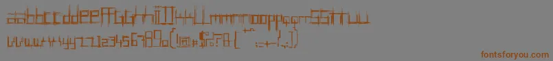 BruisedFive-Schriftart – Braune Schriften auf grauem Hintergrund
