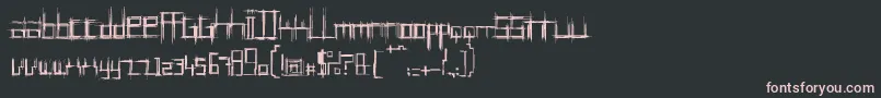 フォントBruisedFive – 黒い背景にピンクのフォント