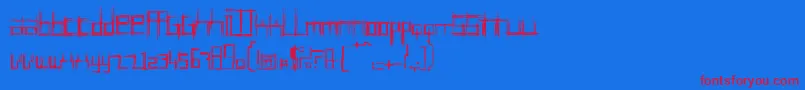 BruisedFive-fontti – punaiset fontit sinisellä taustalla