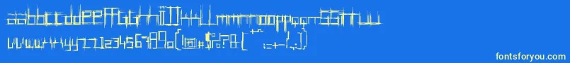 Шрифт BruisedFive – жёлтые шрифты на синем фоне