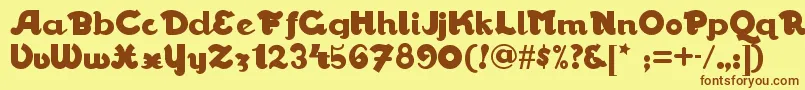 Walrusgumbonf Font – Brown Fonts on Yellow Background