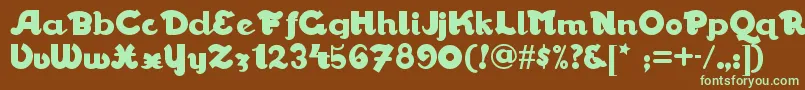 Walrusgumbonf Font – Green Fonts on Brown Background