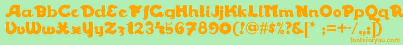 Walrusgumbonf-Schriftart – Orangefarbene Schriften auf grünem Hintergrund