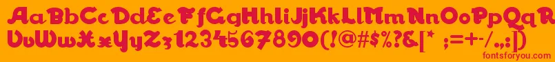 Walrusgumbonf Font – Red Fonts on Orange Background
