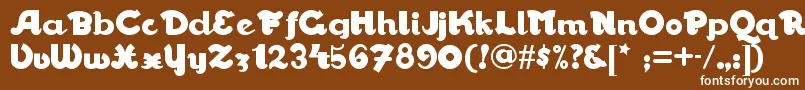 Walrusgumbonf-Schriftart – Weiße Schriften auf braunem Hintergrund