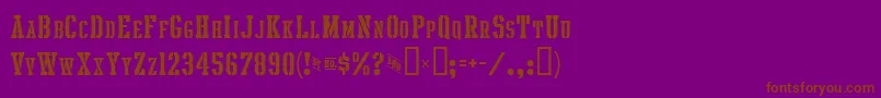 IntramuralStencilScJl Font – Brown Fonts on Purple Background