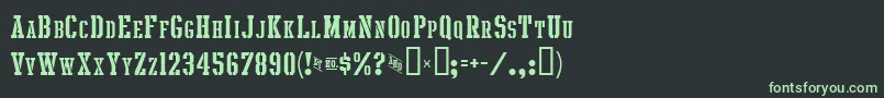 IntramuralStencilScJl Font – Green Fonts on Black Background