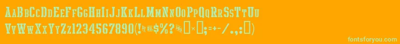 IntramuralStencilScJl Font – Green Fonts on Orange Background