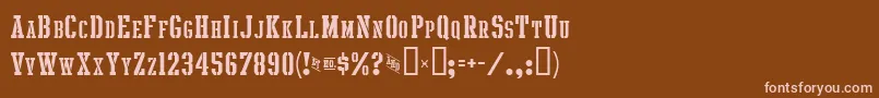 IntramuralStencilScJl Font – Pink Fonts on Brown Background
