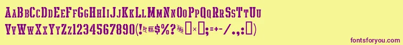 IntramuralStencilScJl Font – Purple Fonts on Yellow Background