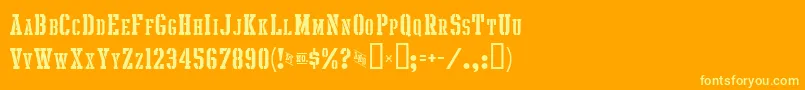 IntramuralStencilScJl Font – Yellow Fonts on Orange Background