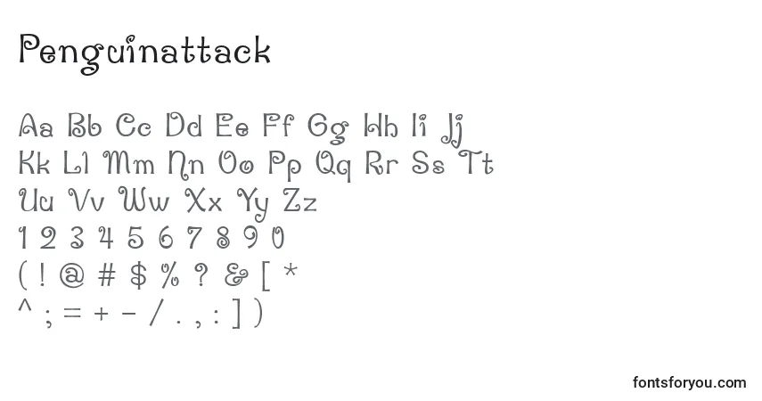 Шрифт Penguinattack – алфавит, цифры, специальные символы