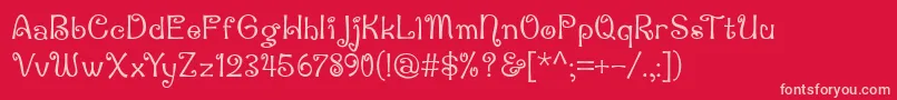 Penguinattack Font – Pink Fonts on Red Background