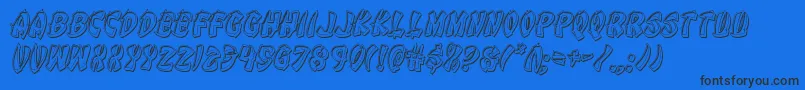 Eggrollengraveital Font – Black Fonts on Blue Background