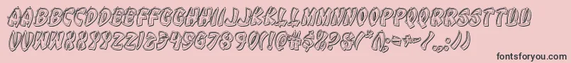 Eggrollengraveital-Schriftart – Schwarze Schriften auf rosa Hintergrund