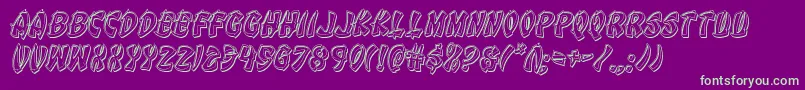 Eggrollengraveital Font – Green Fonts on Purple Background