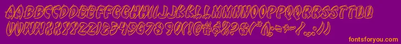 Eggrollengraveital-Schriftart – Orangefarbene Schriften auf violettem Hintergrund