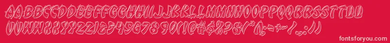 Eggrollengraveital Font – Pink Fonts on Red Background