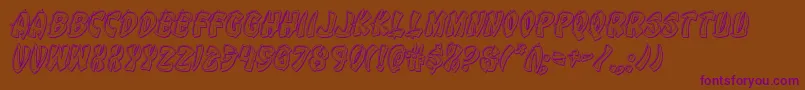 Eggrollengraveital-Schriftart – Violette Schriften auf braunem Hintergrund