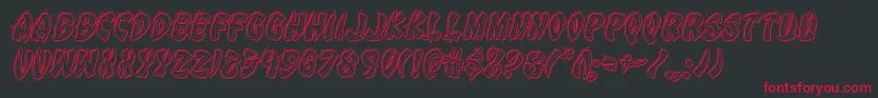 Eggrollengraveital Font – Red Fonts on Black Background