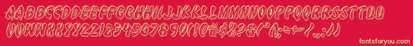 Eggrollengraveital Font – Yellow Fonts on Red Background