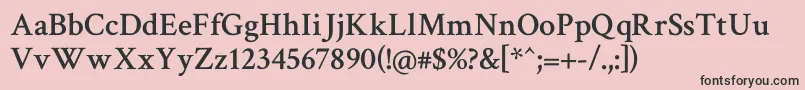 フォントCrimsontext Semibold – ピンクの背景に黒い文字