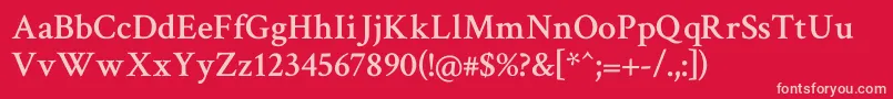 フォントCrimsontext Semibold – 赤い背景にピンクのフォント