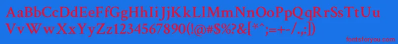 Crimsontext Semibold Font – Red Fonts on Blue Background