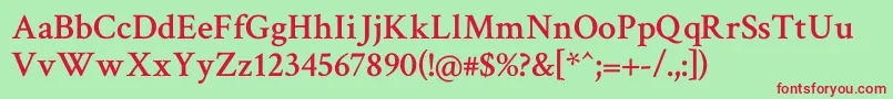 Шрифт Crimsontext Semibold – красные шрифты на зелёном фоне