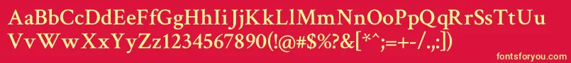 Шрифт Crimsontext Semibold – жёлтые шрифты на красном фоне