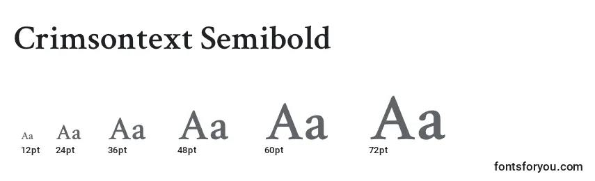 Размеры шрифта Crimsontext Semibold