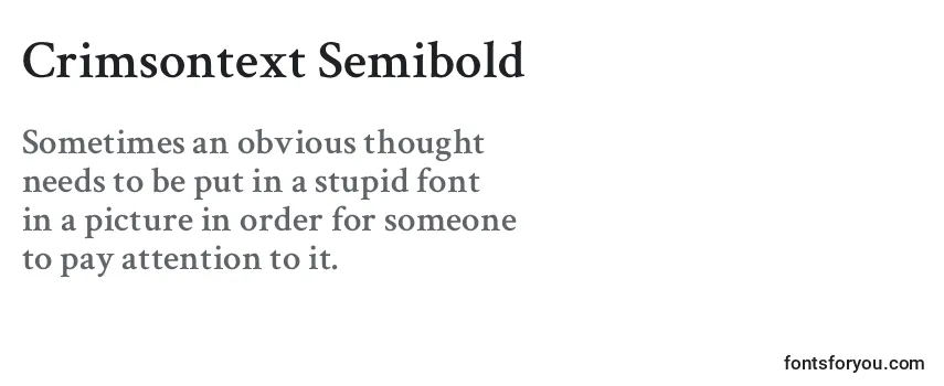 Review of the Crimsontext Semibold Font