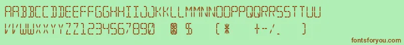 Segmental-Schriftart – Braune Schriften auf grünem Hintergrund