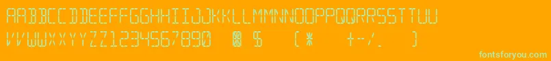 Segmental Font – Green Fonts on Orange Background