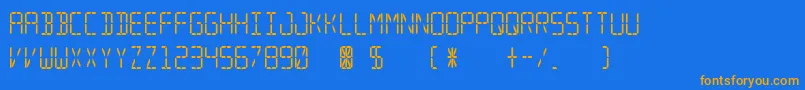 Segmental Font – Orange Fonts on Blue Background
