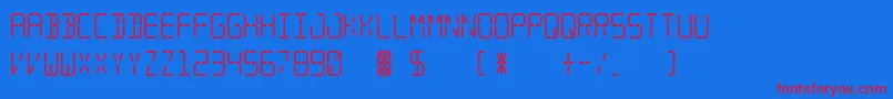 Segmental Font – Red Fonts on Blue Background