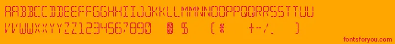 Segmental Font – Red Fonts on Orange Background