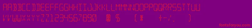 Fonte Segmental – fontes vermelhas em um fundo violeta