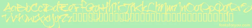 Btctrial Font – Yellow Fonts on Green Background