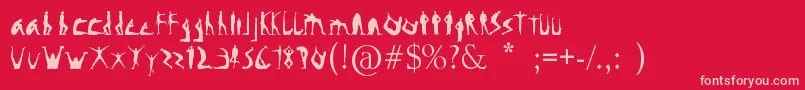 Hufo Font – Pink Fonts on Red Background